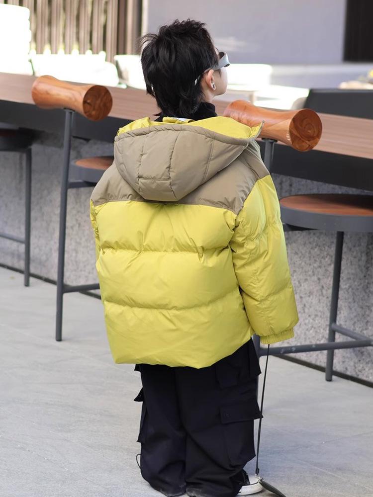2024 Водонепроницаемая куртка для мальчиков на белом утином пуху - зимнее пальто с высоким наполнителем