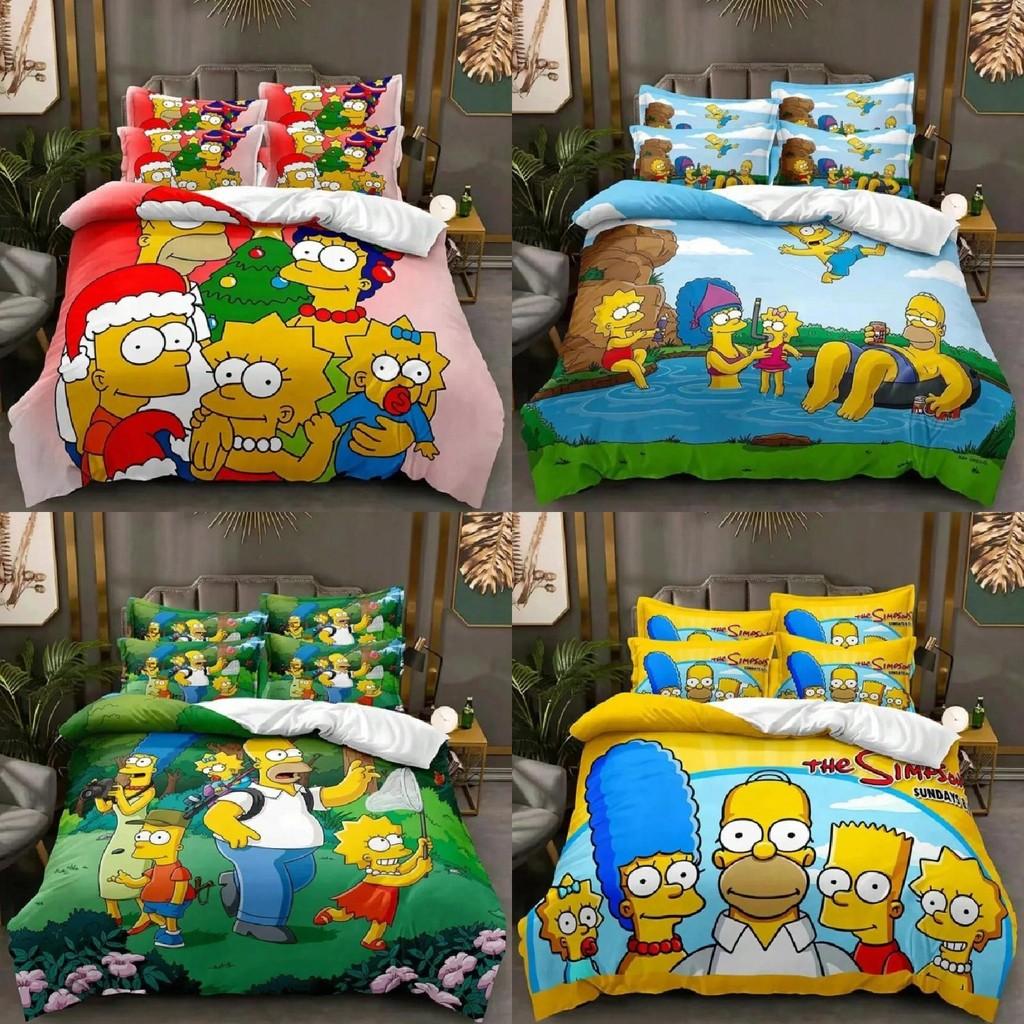 Pattern Simpsons The Digital Print Duvet Cover Pillowcase Set Bedding Bedroom