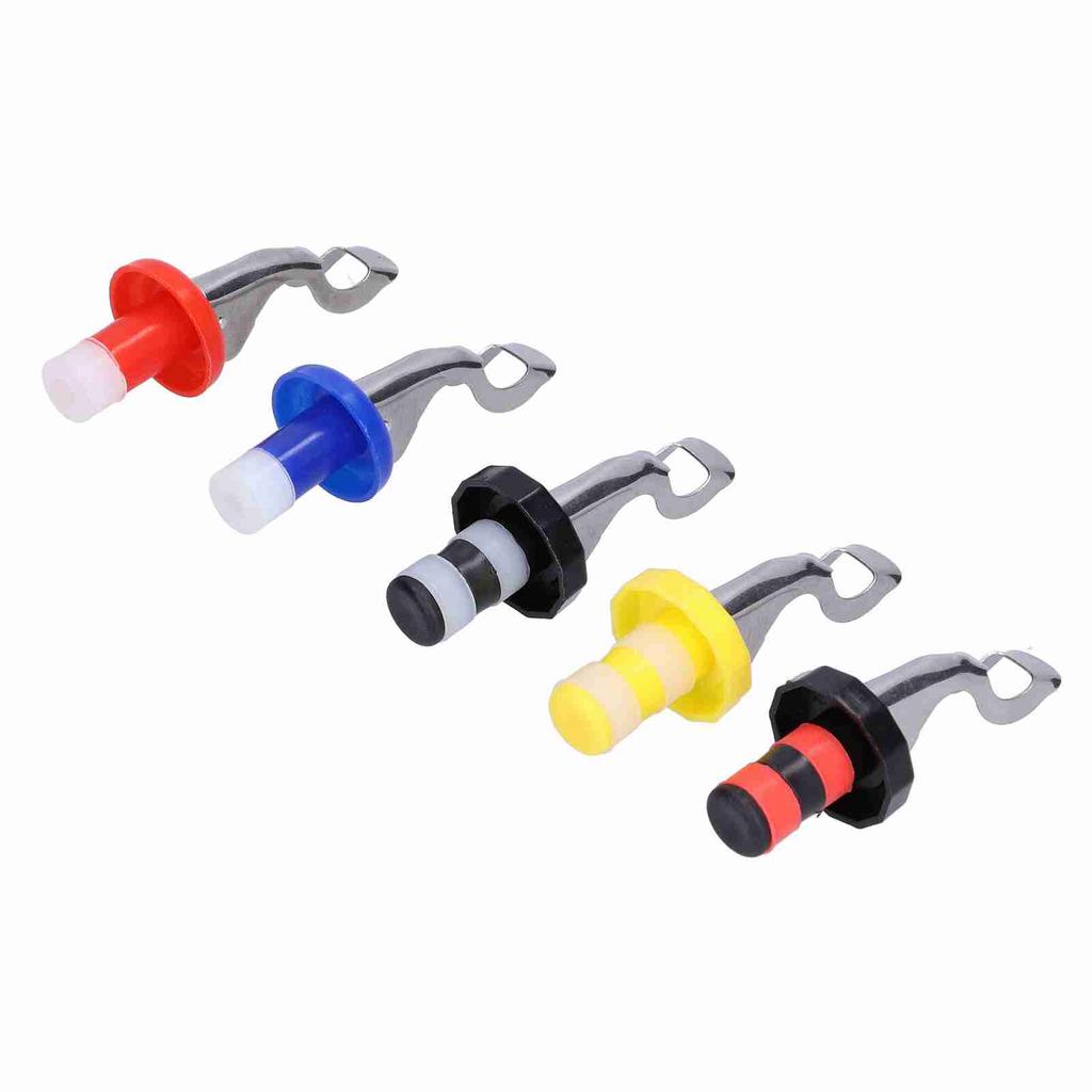 5Pcs Silicone Wine Stopper Portable Manual Vacuum Wine Bottle Plug Cork for Wine Bottle(Single Silicone Double Silicone )