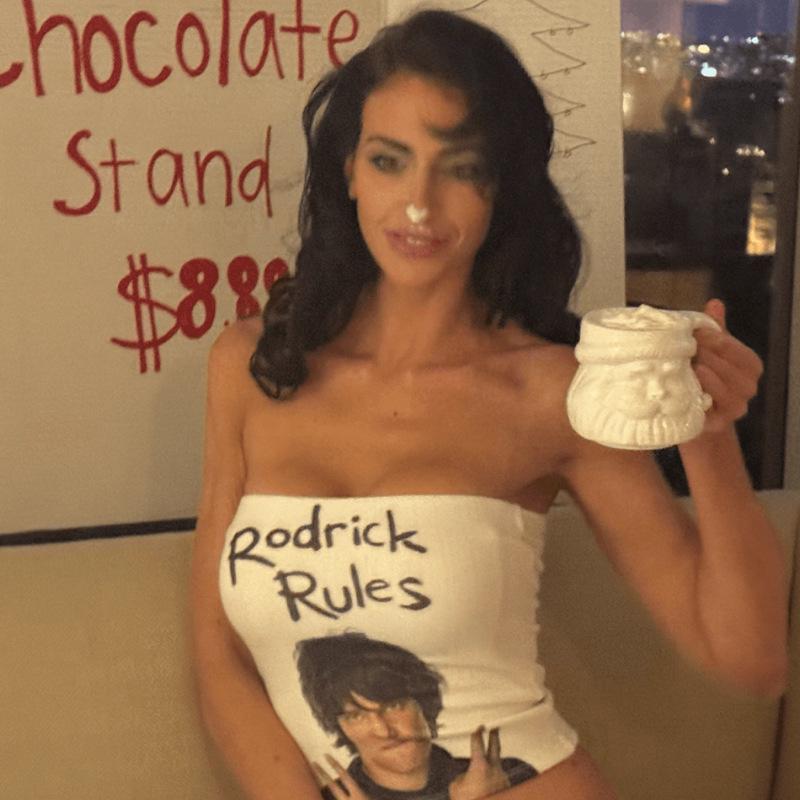 Europäisches & Amerikanisches Y2K Retro Kardashian-Inspiriertes Schlauchtop mit Buchstabenprint
