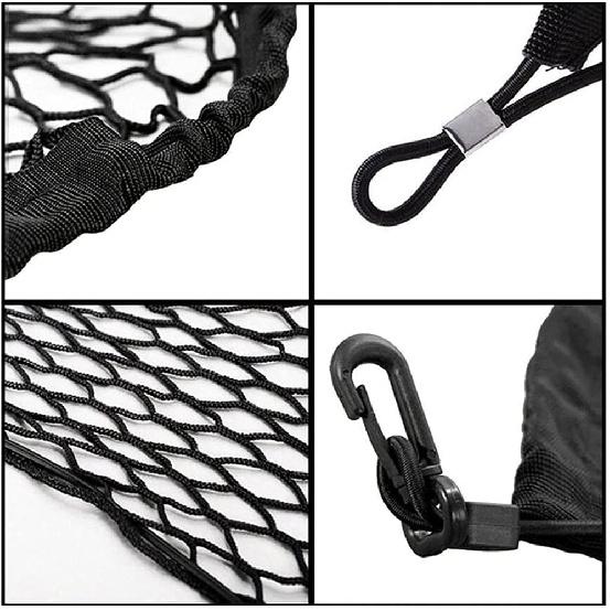 Car Rear Cargo Net, Universal Adjustable Elastic Trunk Cargo Storage Organizer Net Compatible For SUV, Jeep, Truck, Storage Nylon Mesh Double-Layer