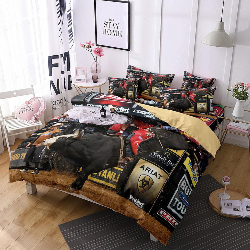 Pferd Bettbezug Set Einzelbett Bettwäsche Set Für Kinder Jugendliche Western Cowboy Polyester Bettdeckenbezug Steppdeckenbezug Mit Kissenbezug