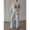 Women's Christmas Print Crewneck & Wide-Leg Pants 2-Piece Set. Soft, Chic Long-sleeve Loungewear & Athleisure for Fall/winter.