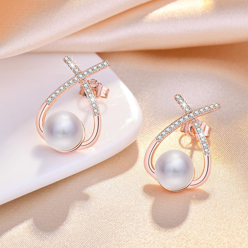 925 Sterling Silver Earrings stud Pearl For Women Exquisite Student Girlfriend Jewelry Accessories Wedding Fashion Gift