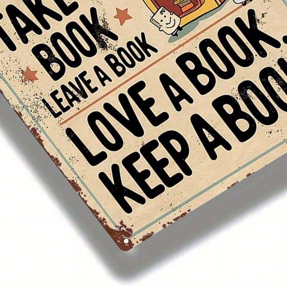 Vintage Funny Little Library Metal Sign 8x12 Rustic Wall Art for Office Living Room