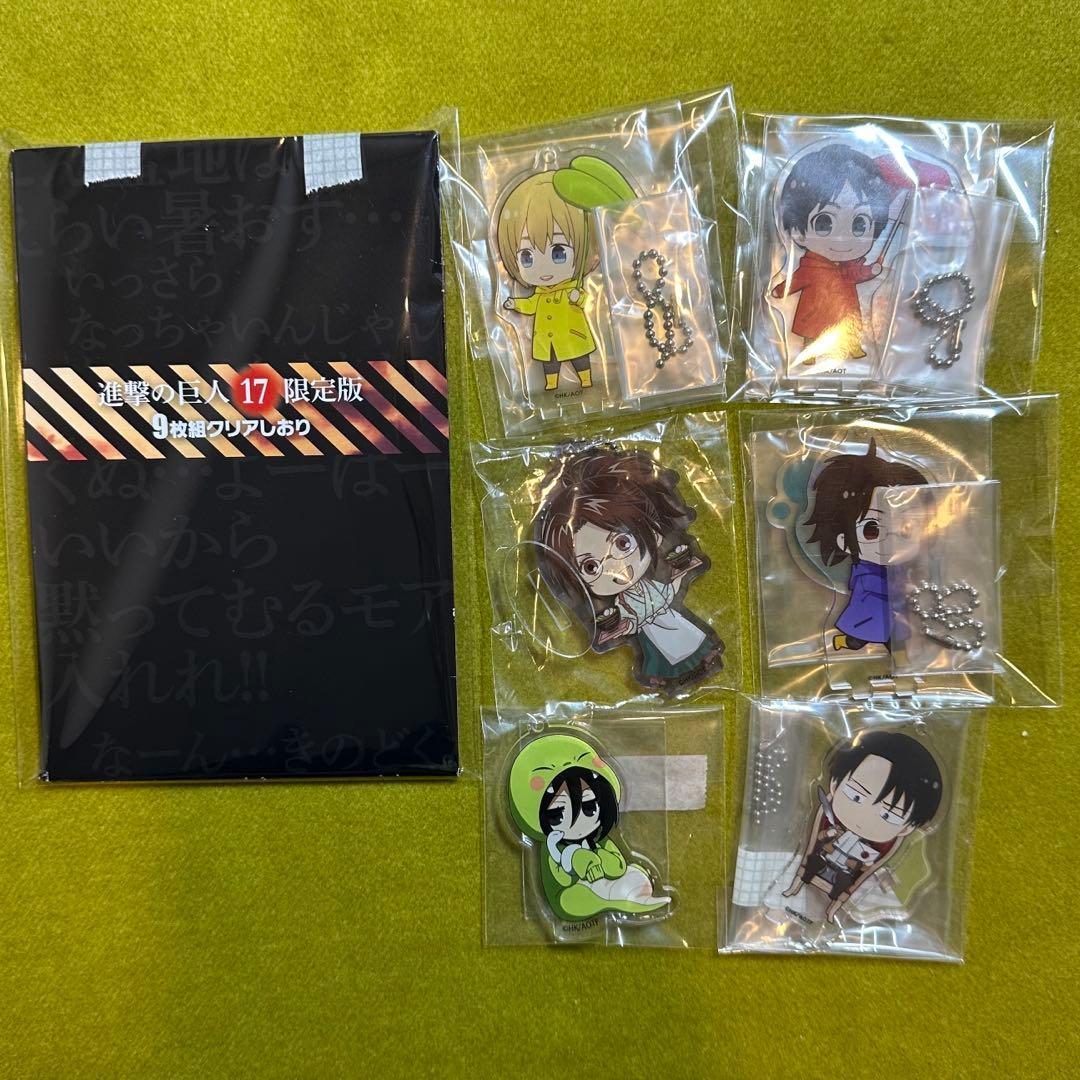 Used Attack on Titan Anime Cafe Acrylic Stand Keychain Acsta Bookmark Set