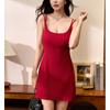 Women's Fixed One-piece Bra Pad Halter Dress Summer Temperament New Waist Slim Sexy Hot Girl Short Skirt