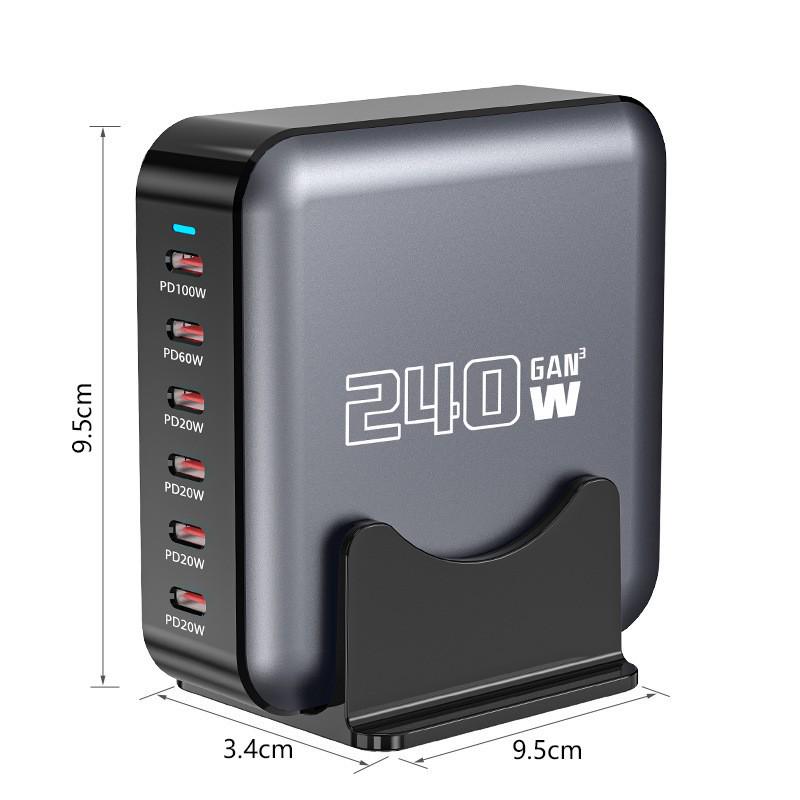 GaN 285W PD Multi-Port Fast Charger for Laptops & Phones