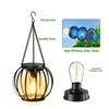 Solar Lantern 2 Piece Waterproof Lamp Decoration With Hook And Chain Solar Lantern Outdoor For Balcony Backyard Patio Driveway
