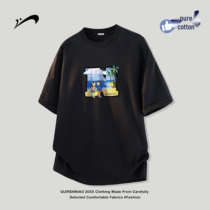 Guirenniao Men s Loose Fit Cotton T-Shirt 3XL
