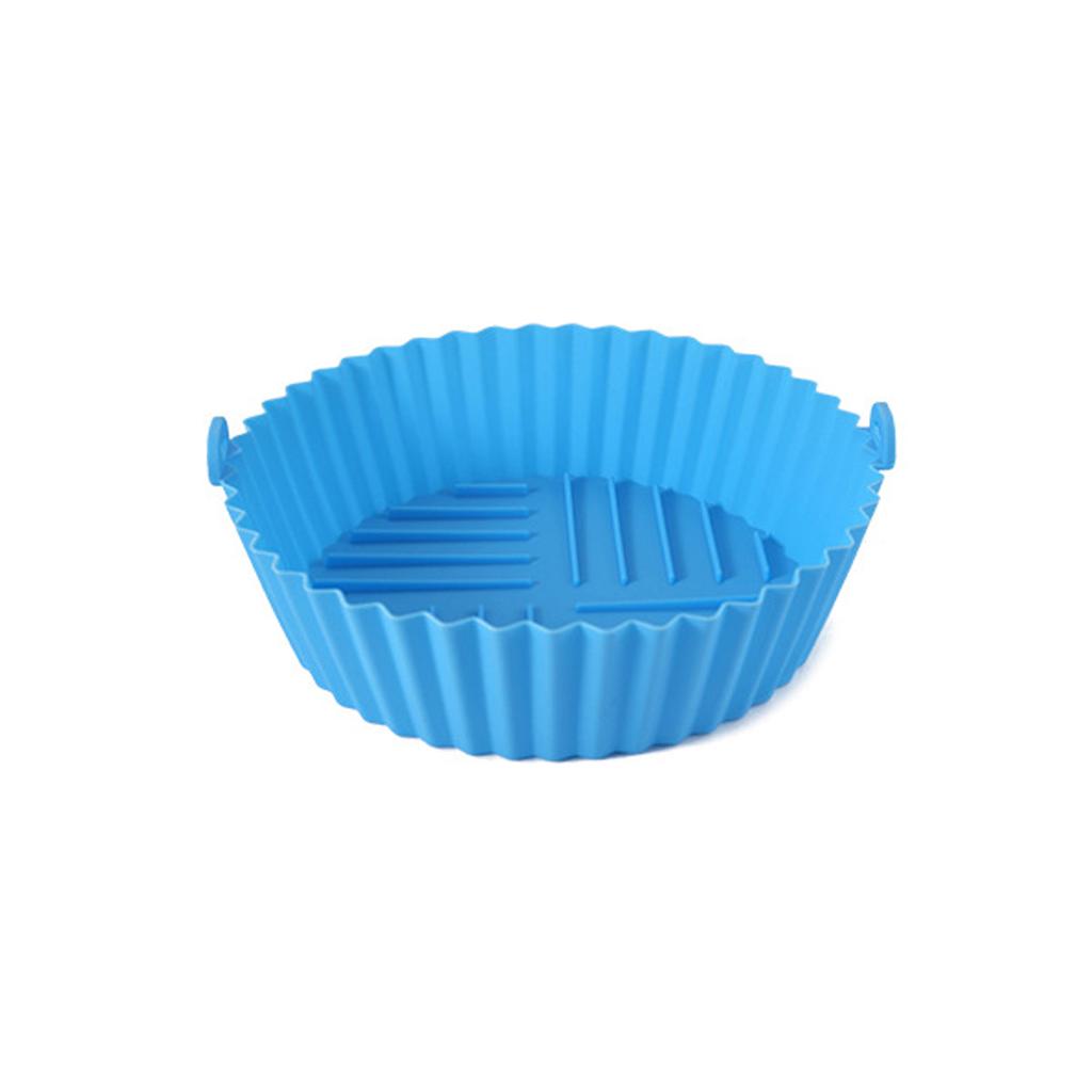 1 x Silikon-Backblech für Heißluftfritteusen, rund, faltbar, lebensmittelecht, hochtemperaturbeständig und leicht zu reinigen