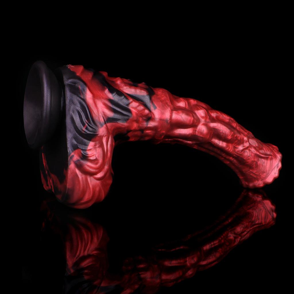 NSFU Animal Horse Dildo with Sucker Silicone Red&Black Fake Penis Long Anal Plug Orgasm Masturbator Sex Toys For Women Men