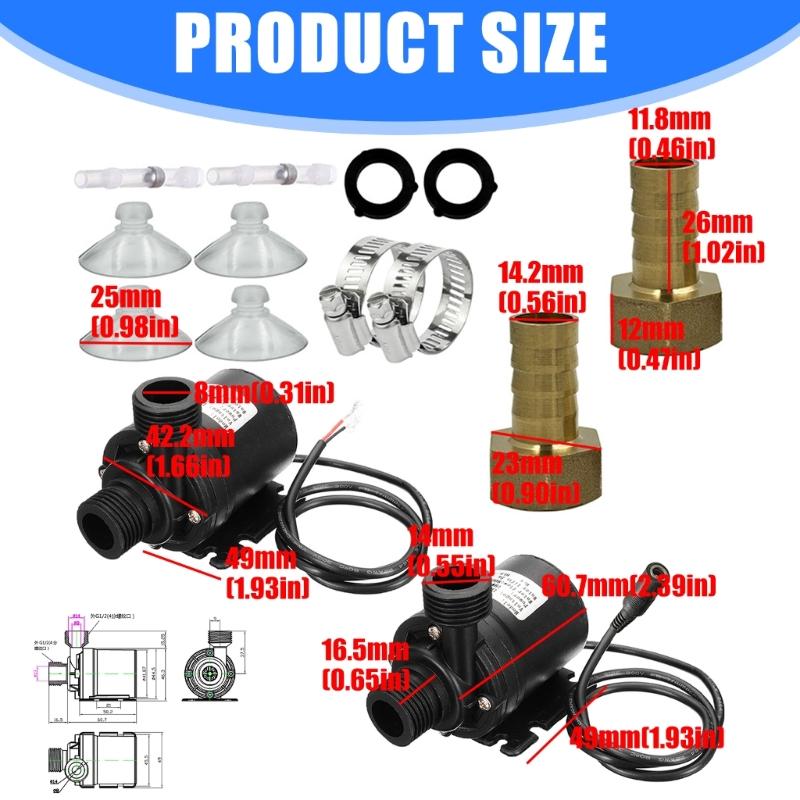 Pompa di Trasferimento Acqua 12V Impermeabile Basso Rumore Pompa Sommergibile Motore Brushless 5M per Sistemi di Raffreddamento Durevole