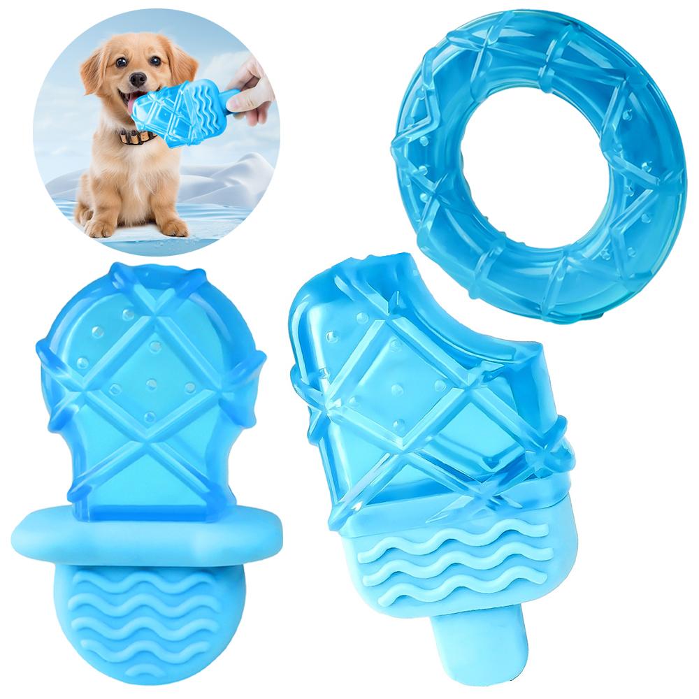 Frozen Dog Chew Toy Summer Cooling Ice Popsicle Puppy Teether Teeth Cleaning Gum Massager Small Medium Pet Supplies Interactive