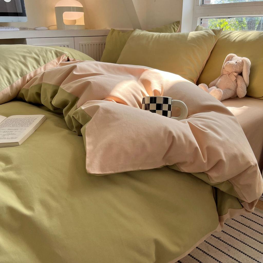 Bedding Four-piece Set Printed Skin-friendly Water Wash Sheets Quilt Cover Pillowcase Set