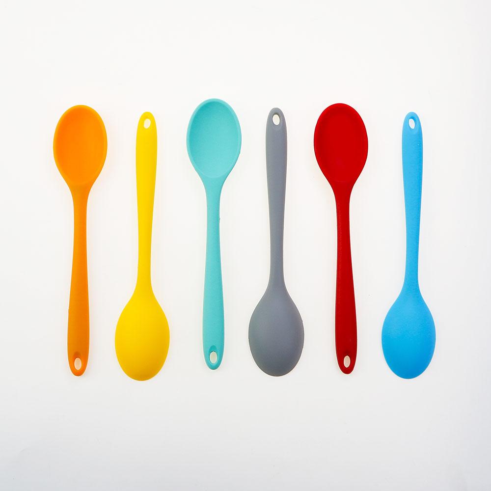 Silicone world Silicone Spoon Mixing Soup Spoons Kitchen Mixing Ladle Cooking Utensils Kitchenware Tool for Stirring and Serving