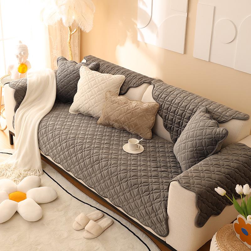 

Хрустальный флисовый чехол для дивана, Европейский универсальный чехол для дивана, полотенце для гостиной, однотонные чехлы на сиденья, диваны для гостиной, домашний декор 70x70cm 1pcs серый