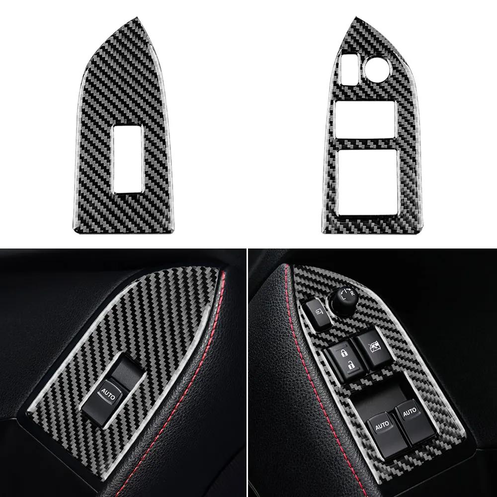For Subaru BRZ Toyota GT86 2012-2020 Real Soft Carbon Fiber LHD RHD Sticker Interior Trim Car Window Switch Button Frame Cover