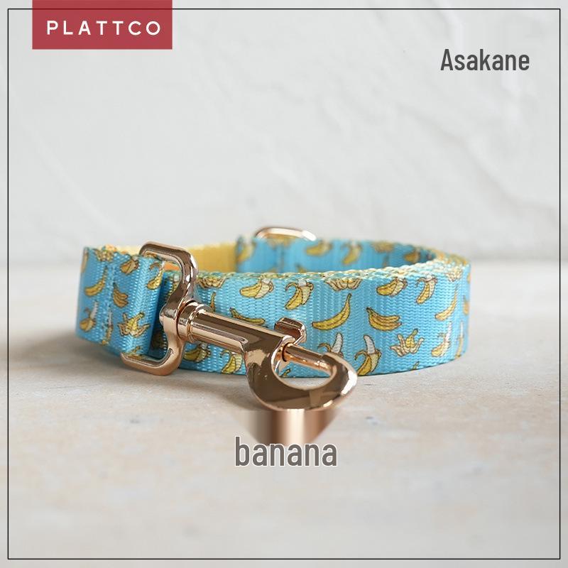 PLATTCO Nylon Banana Imitation Pet Collar & Leash PDL327 L 2.5cm (49-55cm)
