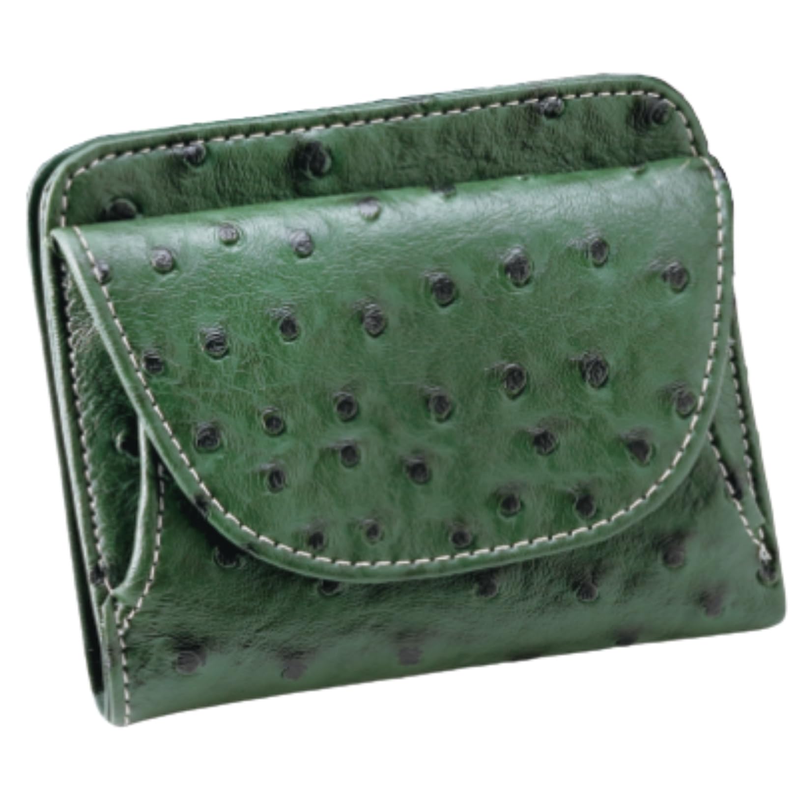 

[smile smile smile] Ostrich-style Embossed Compact Wallet, Palm-Sized, Easy to Use, Spacious Mini Wallet, Bifold, Small Size, Card Slots, Coin Purse,