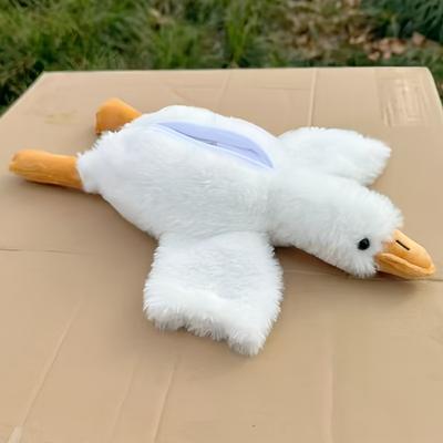 Süßer Großer Weißer Gänse Plüsch Stifteetui Weiche Kawaii Tiere Federmäppchen Schüler Spaß Cartoon Schreibwaren Schüler Anime Aufbewahrungstasche