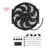 Universal 7/9/10/12/14/16 Inch 12V 80W 2100RPM Car Air Conditioning Cooling Fan Blade Cool Mounting Kit CF-1001 Black CF-1001