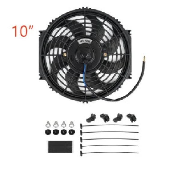 Universal 7/9/10/12/14/16 Inch 12V 80W 2100RPM Car Air Conditioning Cooling Fan Blade Cool Mounting Kit CF-1001 Black CF-1001