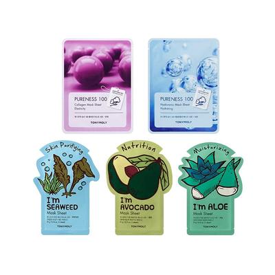 Tonymoly Glow For It Sheet Mask| Pack of 5|Face Sheet Mask for Glowing Skin|Facial Mask With Essence|Sheet Mask Combo