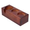 3‑Slots Wood Coffee Tamper Holder Portafilter Storage Stand Tamping Station   Coffee Color