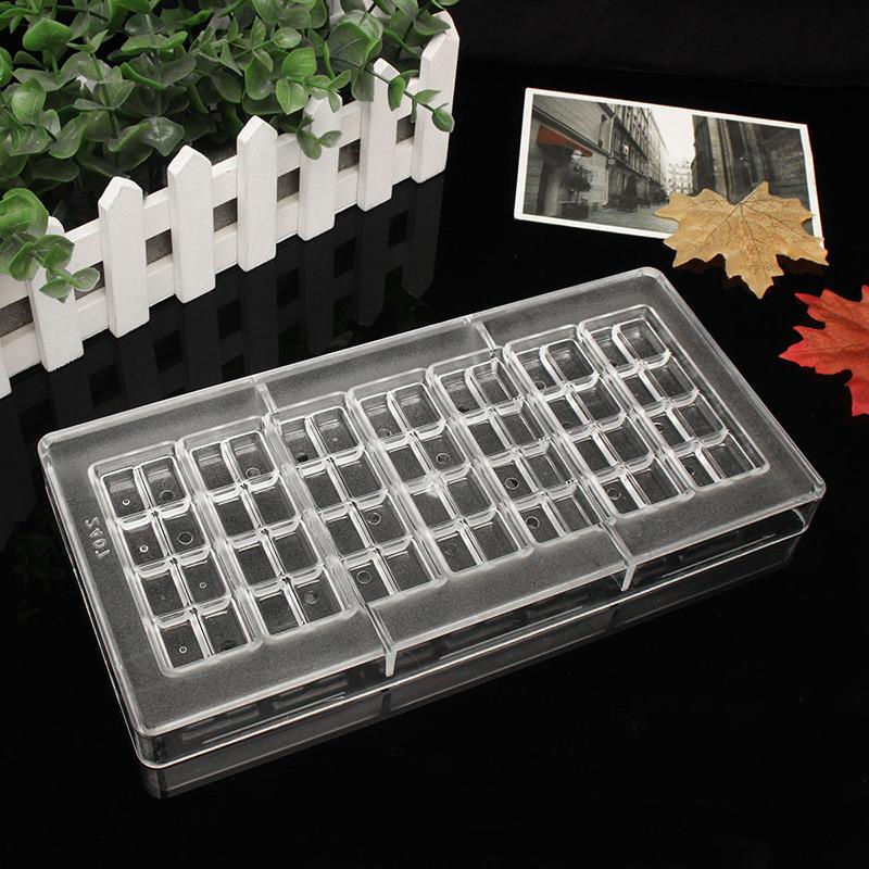 Home Chocolate Bar Mold Clear Resuable 56 Grids Designed Candy Jelly Food Baking Pastry Maker Mold Accessories For Home Kitchen