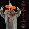 6' Pomarańczowy Klaun Halloweenowy Animatronic, ze Świecącymi Oczami