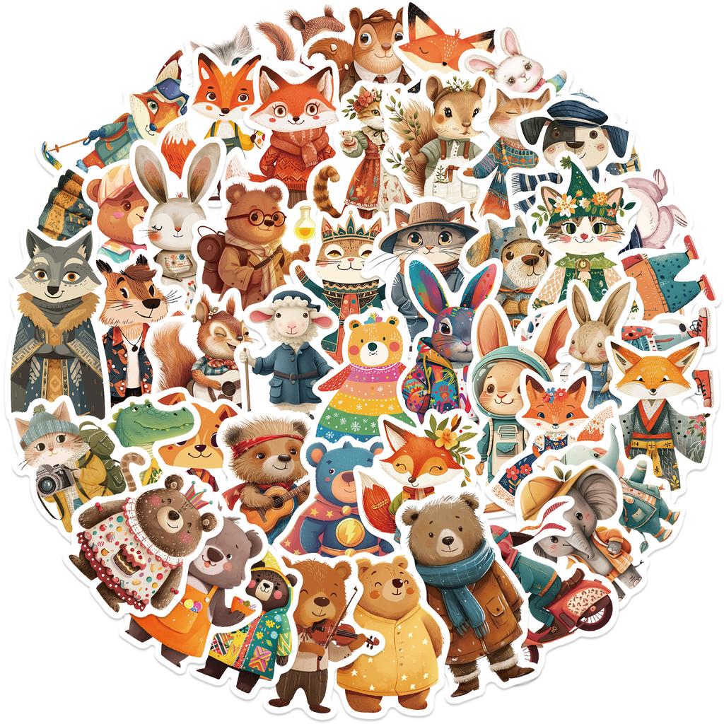 50 STÜCKE Märchen Tier Aufkleber Niedliche Kritzel Umschlag Buch Notizbuch Schreibwaren Box Computer Dekorationsaufkleber