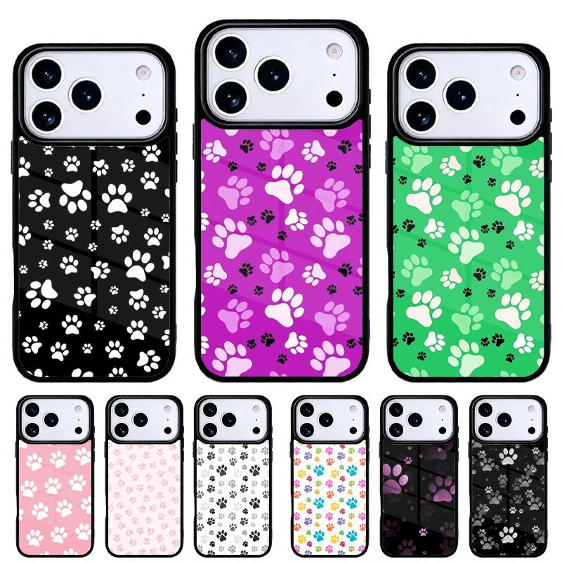 Cat Dog Paw Design soft Phone Case for iPhone 17 16 15 14 13 Pro Max Back Cover for 12 11 Pro Coque