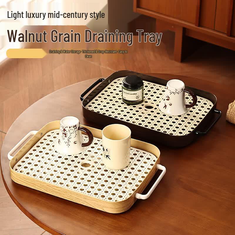 Rectangular Plastic Draining Tea Tray
