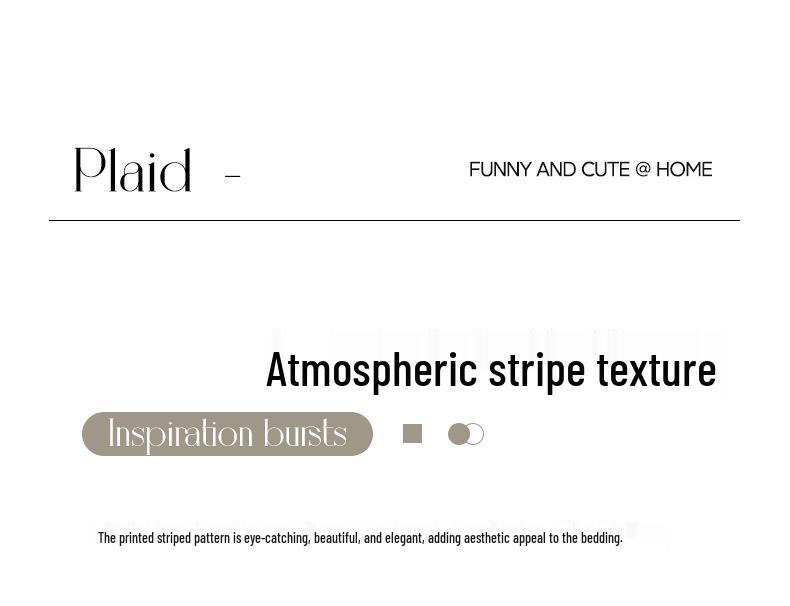 Literary Wabi-sabi Cotton Striped Bedding Set - Three-Piece Dormitory Duvet Cover with Fitted Sheet