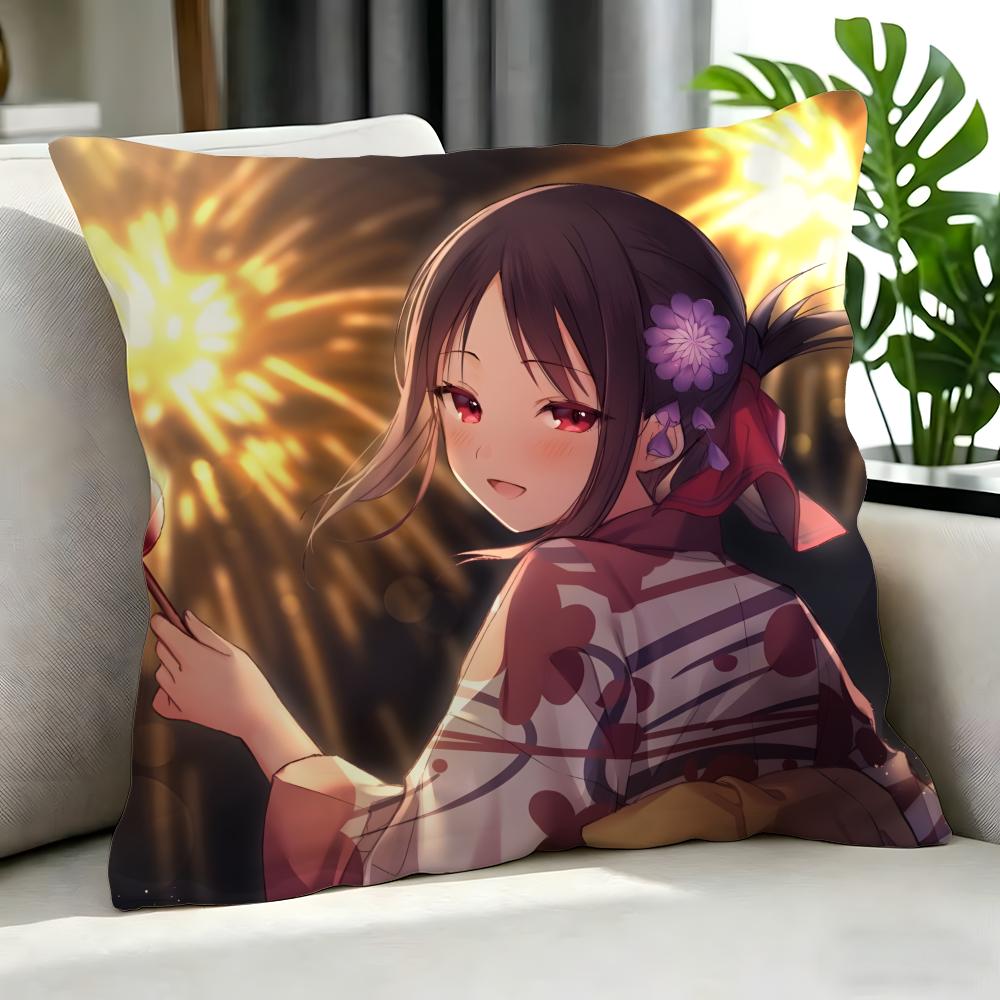Anime Kaguya-Sama Love Is War Cushion Cover Cushion Cover Set 4Pcs 50X50 45X45 40X40 Pillowcase Decorative Sofa Home Decor