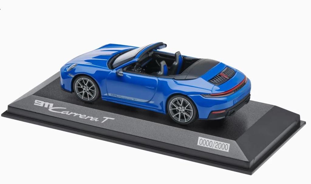 Dealer Model 1/43 Porsche 911 (992.2) Carrera T Cabriolet Blue 911 Carrera T Cabriolet Limited To 2000 Units