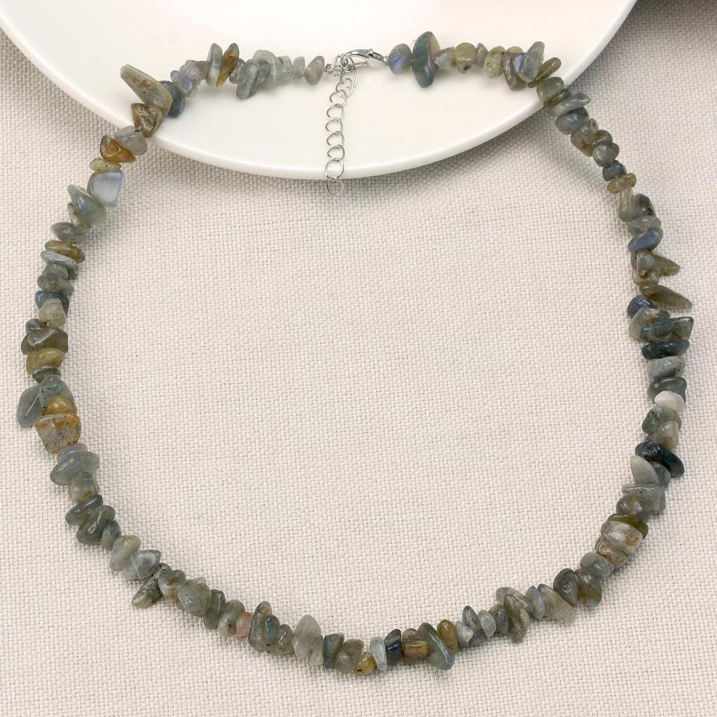 Crushed Crystal Handmade Beaded Necklace - Versatile Spring/Summer Beach Style for Women
