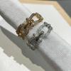 V Jinfu's Rose Jinfei's Horseshoe Buckle Diamond Ring Couple Ring