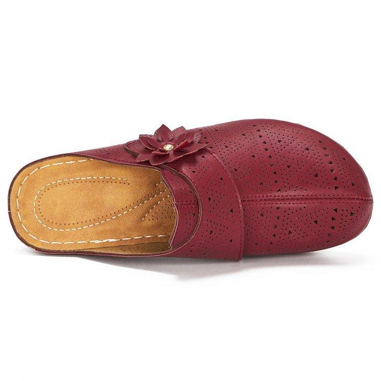 Lato Nowy Styl Baotou Kwiat Klinowy Obcas Damskie Sandały Europejskie i Amerykańskie Duży Rozmiar Ażurowe Sandały Damski Trend