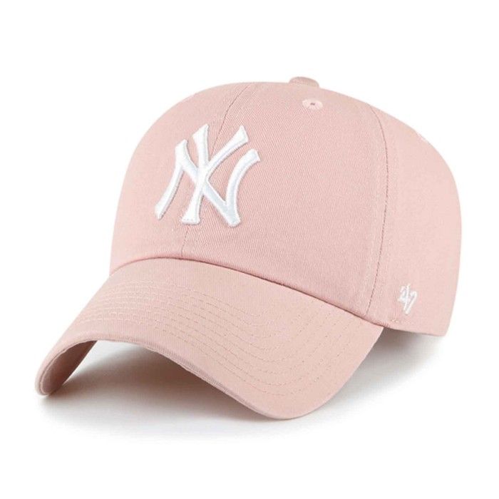 Casquette - 47 BRAND - New York Yankees - Mauve - 100% Coton - Décontractée Et Lavée