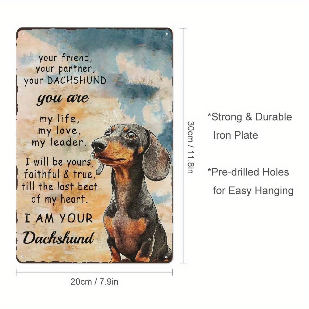 

Victorian Dachshund Metal Foil Sign Poetic Wall Art for Cottage Home Garden Decor Predrilled Holes for Easy Hanging 20x30cm（7.8x11.8inch）