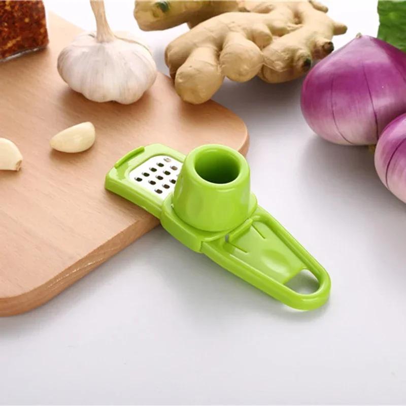 Stainless Steel GarlicPress Crusher Manual Garlic Mincer Chopping Garlics Tool Fruit Vegetable Tools Kitchen Accessories Gadget