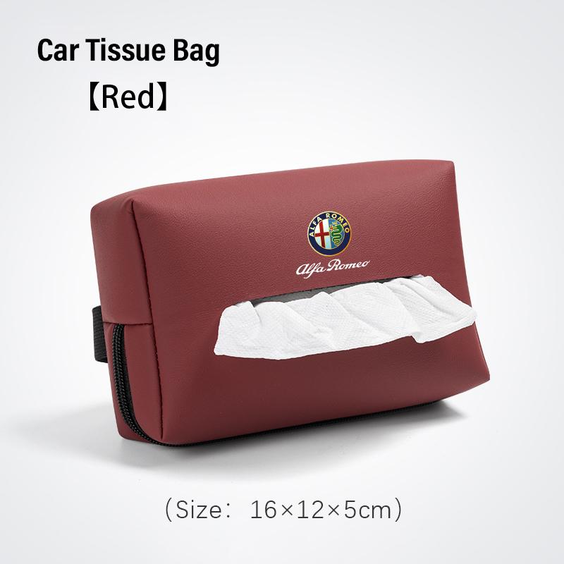 Car Leather Tissue Bag Tissue Storage Wrap For Alfa Romeo Giulietta Mito 159 Giulia Stelvio 156 147 Tonale Brera Disco Volante
