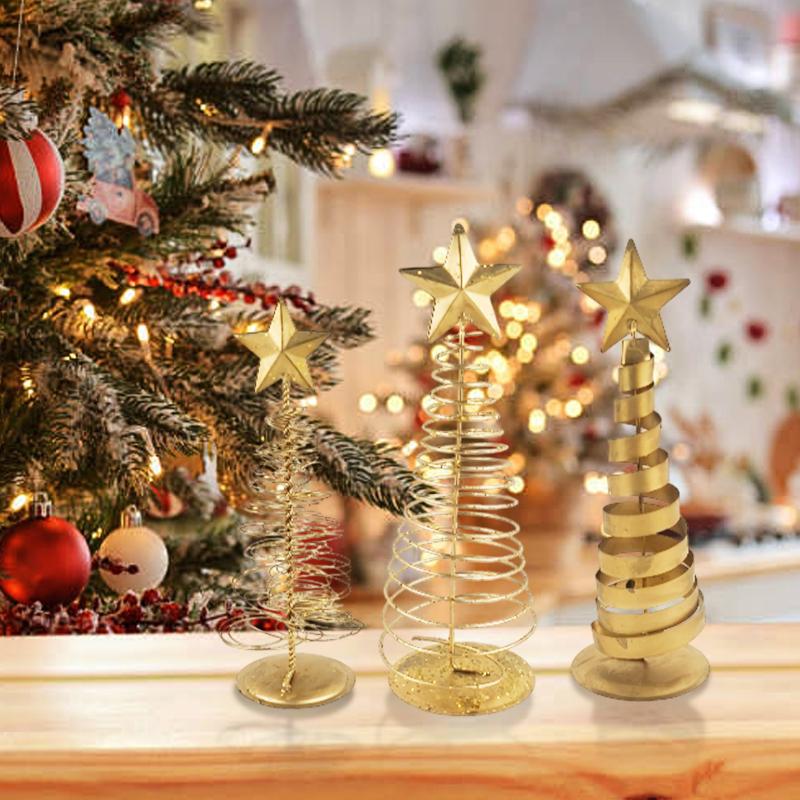 Christmas Mini Christmas Tree Minimalist Style Sculpture Nordic Style Top Star Design Gift Ornaments Xmas Atmosphere 16/19.5/20cm