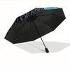 1pc Wolf Moon Compact Travel Umbrella, Automatic Folding Lightweight Windproof 8-Bone Reinforced Design, Portable for Backpack Durable Canop
