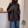 Autumn and Winter New Turtleneck Sweater Women's Loose Thick Curling Heap Collar Lazy Soft Waxy Knitted Sweater Top