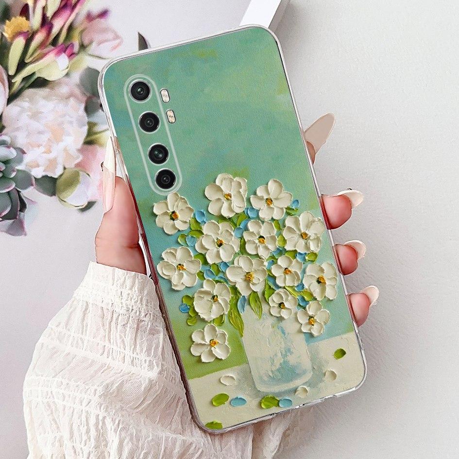 Case For Xiaomi Mi Note 10 Lite Back Cover Clear Silicone Funda Marble Cat Cartoon Coque For Xiaomi Note 10 Mi Note10 Pro Covers