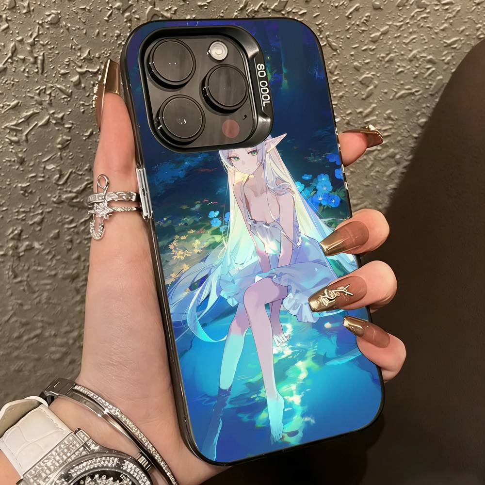 Frieren Beyond Journey's End Phone Case For iPhone 17,16,15,14,13,12,11 Plus,Pro Max,XS,Colorful Silver Black Cover