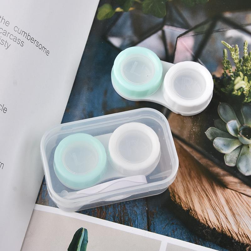 Compact Transparent Dual-Compartment Box for Contact Lens and Accessories